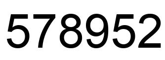 Number 578952 black image