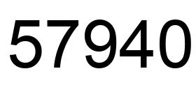 Number 57940 black image