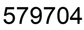 Number 579704 black image