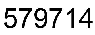Number 579714 black image