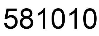 Número 581010 imagen negro
