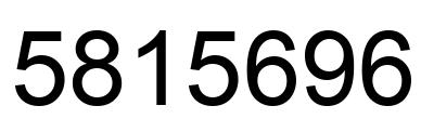 Number 5815696 black image