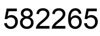 Number 582265 black image
