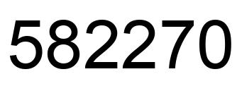 Number 582270 black image