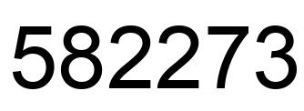 Number 582273 black image