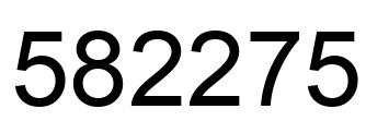 Number 582275 black image