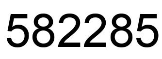 Number 582285 black image
