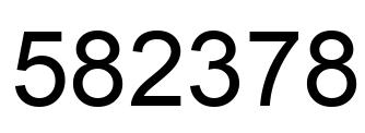Number 582378 black image