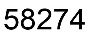 Number 58274 black image