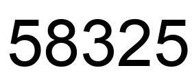 Número 58325 imagen negro