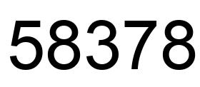 Número 58378 imagen negro