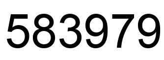 Number 583979 black image