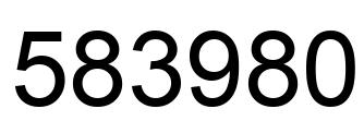 Number 583980 black image