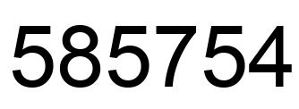 Number 585754 black image