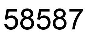 Número 58587 imagen negro
