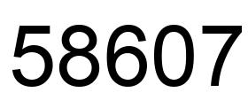 Number 58607 black image