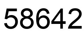Número 58642 imagen negro