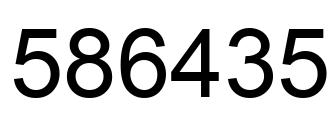 Number 586435 black image