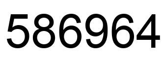 Number 586964 black image