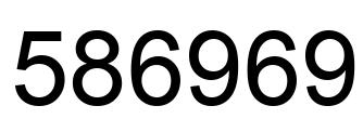 Number 586969 black image