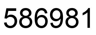 Number 586981 black image