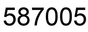 Number 587005 black image