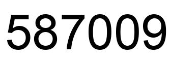 Number 587009 black image