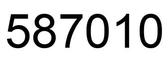 Number 587010 black image