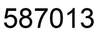 Number 587013 black image