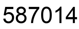 Number 587014 black image