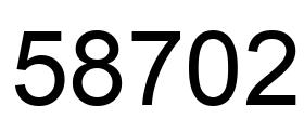 Number 58702 black image