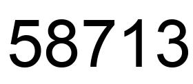 Number 58713 black image