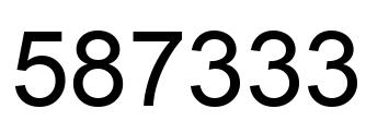 Number 587333 black image