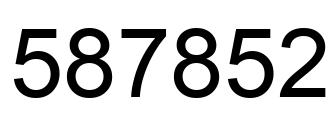 Number 587852 black image
