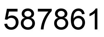Number 587861 black image
