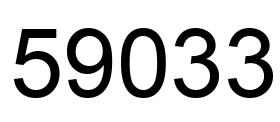Number 59033 black image