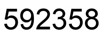Number 592358 black image
