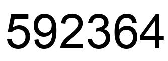 Number 592364 black image