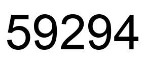 Number 59294 black image