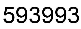 Number 593993 black image