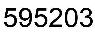 Number 595203 black image