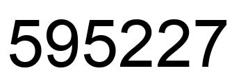 Number 595227 black image