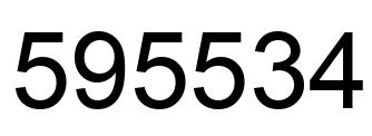 Number 595534 black image