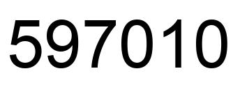 Número 597010 imagen negro
