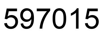 Number 597015 black image