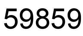 Number 59859 black image