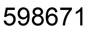 Number 598671 black image