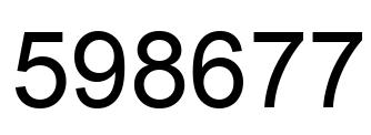 Number 598677 black image