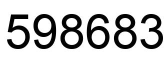 Number 598683 black image