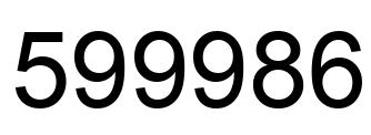 Number 599986 black image